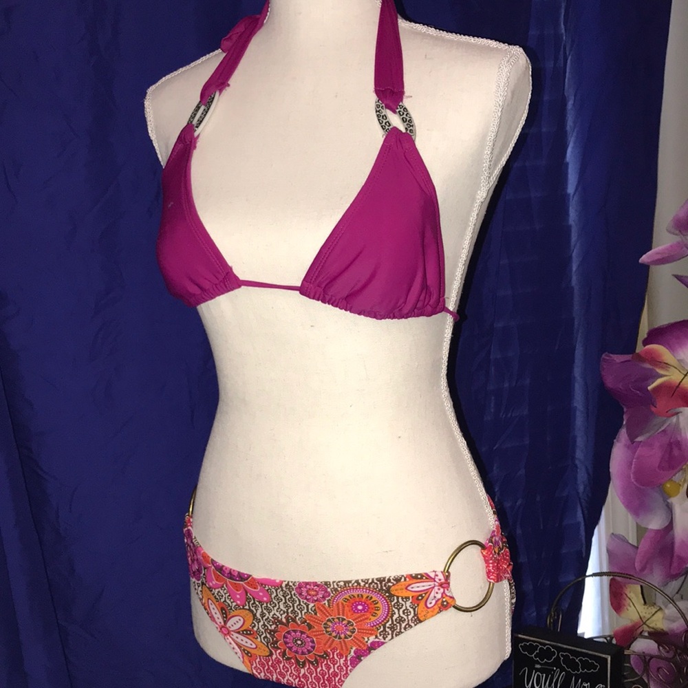 Fushia Multicolor Bikini